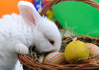 White Beautiful Rabbit Eas