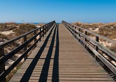 Wooden Walkway On Beach