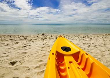 Paddle Boats On White Sand