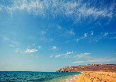 Wild Deserted Beach With C