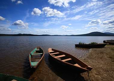 Boats Near Lake