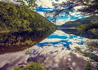 Rocky Shore Of The Mountai