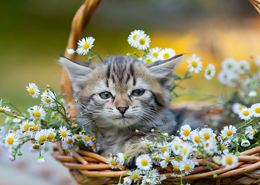 Little Kitten Sitting In