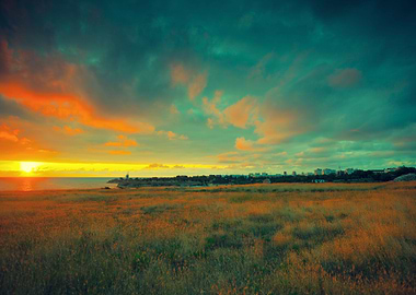 Magic Sunset Over Sea