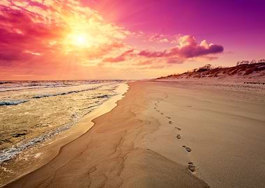 Purple Sunrise Over The Se