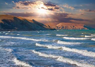 Stormy Sea In The Bay