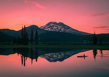 Evening paddle on the lake