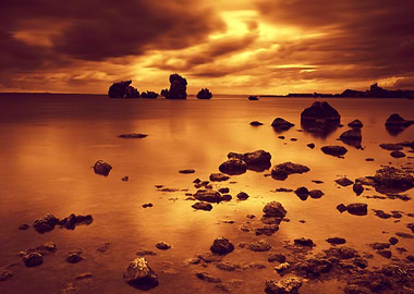 Dramatic Sunset Over Rocky