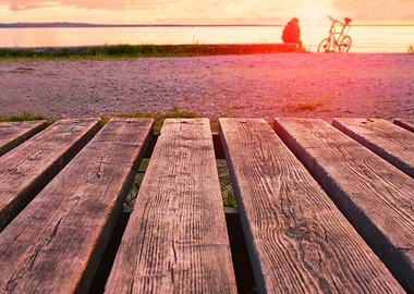 Wooden Boards On The Beach