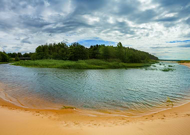 River Delta On The Sea Coa