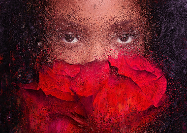 Portrait With Red Roses