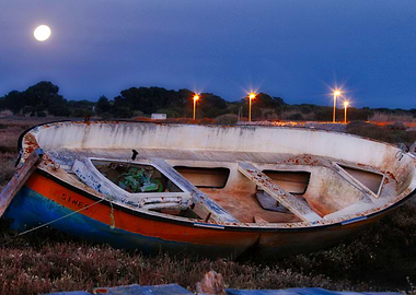 Boat at night