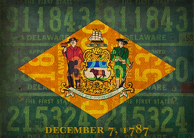 Delaware State Flag Metal