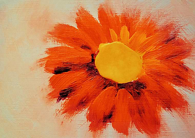 Orange Sunflower Art