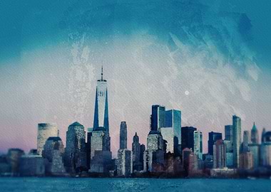 City Watercolor Landscape