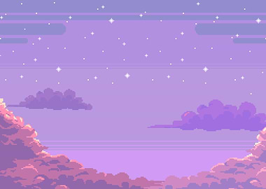 Pixel art Starry Sky