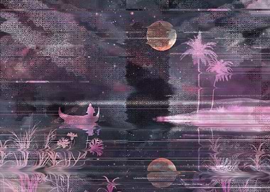 Lake landscape glitch