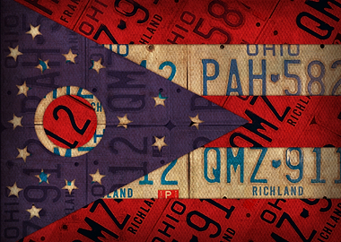 Ohio State Flag Recycled