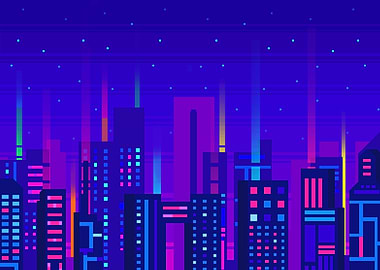 Pixel art Cyberpunk City
