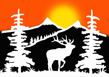 Sunset in the Mountain