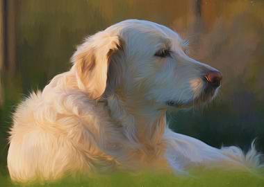 Golden retriever artwork