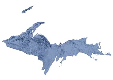Michigan UP Terrain Map