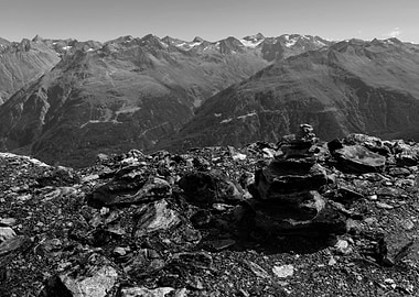 rocks on top of the alps