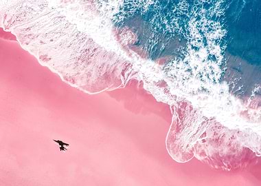 Aerial Pink Beach