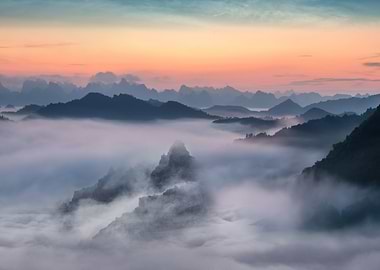 Mountains and clouds