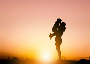 Mother daughter playing
