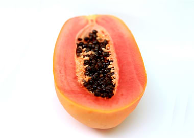 papaya slice in half