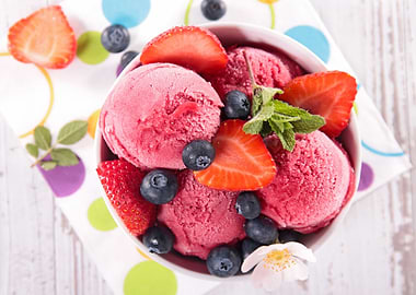 Ice cream fruit melba