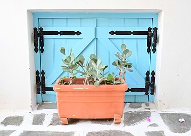 Greece Pretty Blue Window