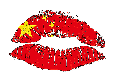 Patriotic Kiss China flag