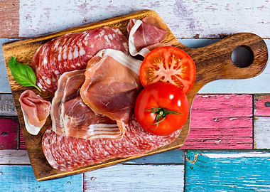 Salami and tomato