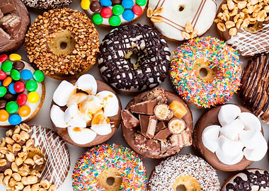 Candy Chocolate Doughnuts