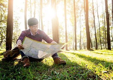 Man Traveler with map