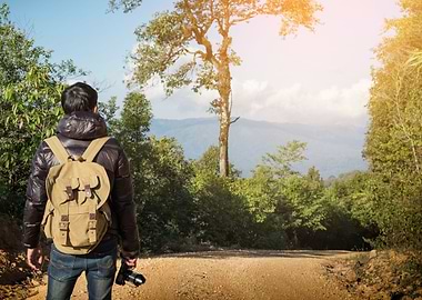 Man Traveler with map