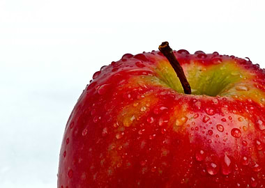 Red Wet Apple On White
