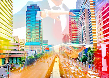 investor colorful city