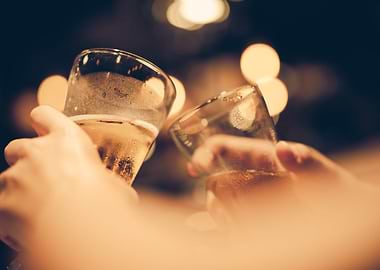 glass of beer bottoms up