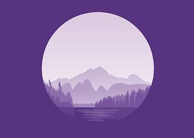Violet Mountain Landscape