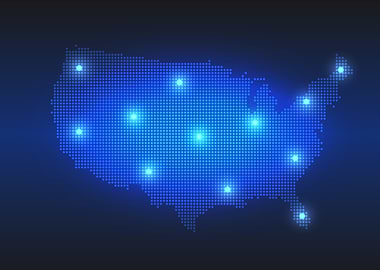 Digital USA Dotted Map