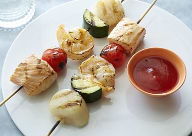 Seafood skewers