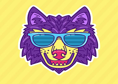 pop art wolf design