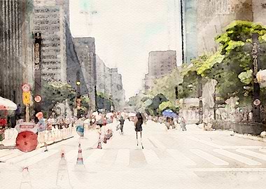 Paulista Avenue on Sunday
