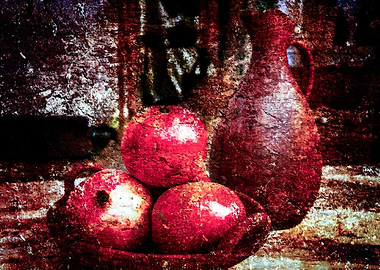 A Pitcher And Pomegranates