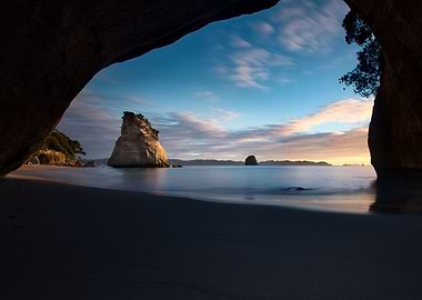 Sunrise at Cathedral Cove