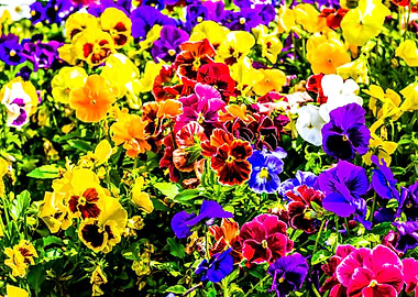 A Carpet Of Pansy Flowers