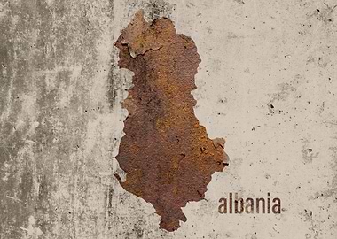 Albania Map Rusty Cement